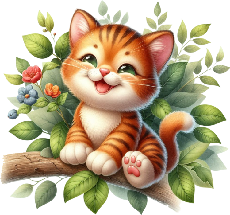 Motivtransfer 7110 Katze im Dschungel