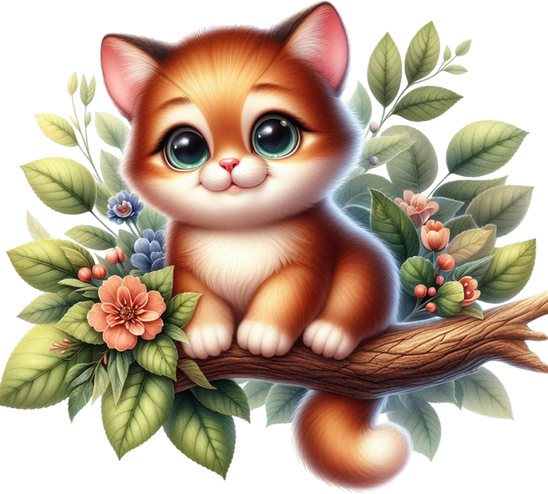 Motivtransfer 7124 Katze im Dschungel