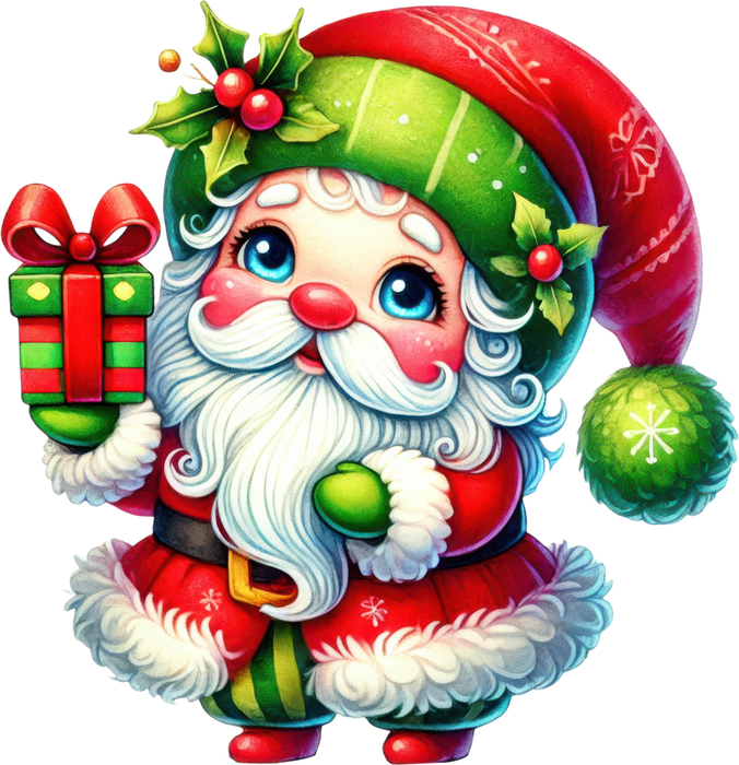 Motivtransfer 7160 Weihnachtsmann mit Geschenk