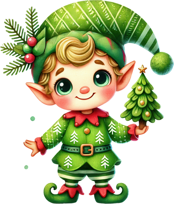 Motivtransfer 7161 Elf mit Tannenbaum