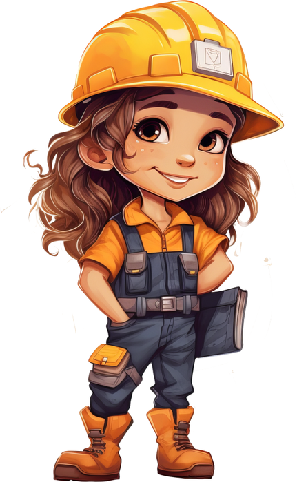 Motivtransfer 7169 Kleine Bauarbeiterin