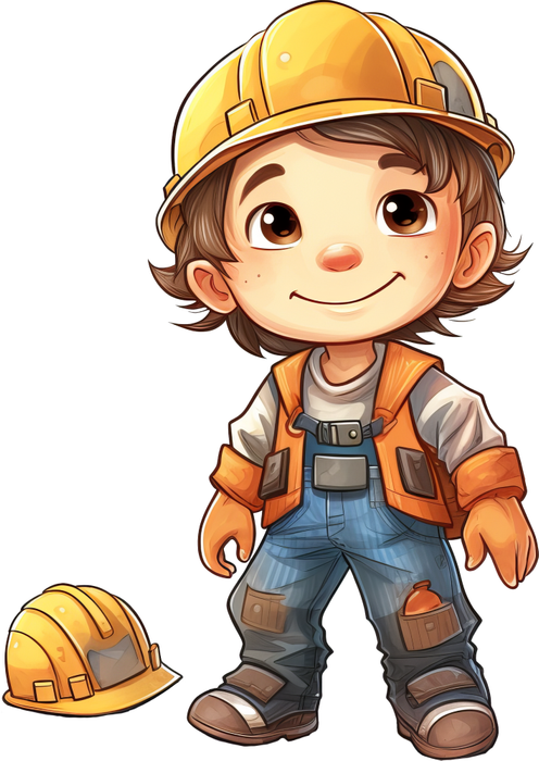 Motivtransfer 7173 Kleiner Bauarbeiter mit Helm