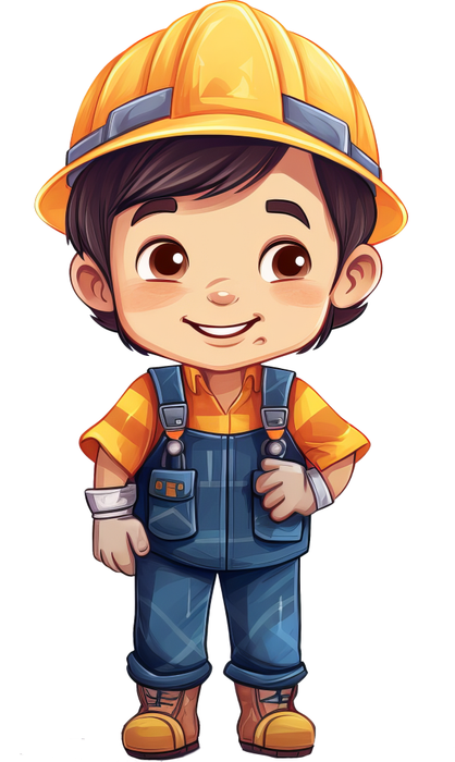 Motivtransfer 7175 Kleiner Bauarbeiter