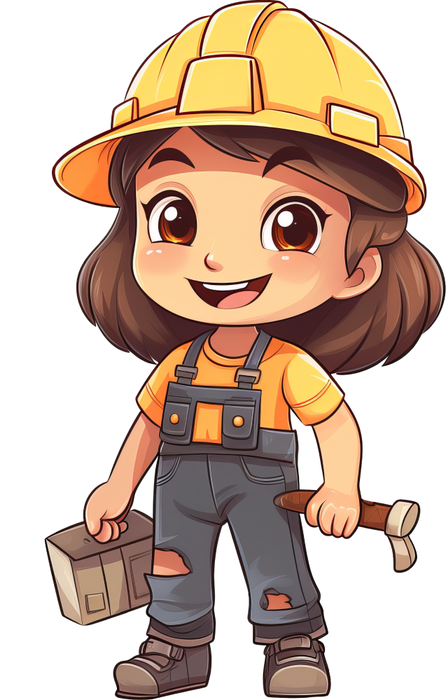 Motivtransfer 7189 Kleine Bauarbeiterin