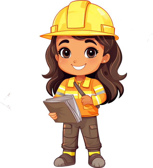 Motivtransfer 7190 Kleine Bauarbeiterin