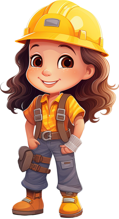 Motivtransfer 7191 Kleine Bauarbeiterin