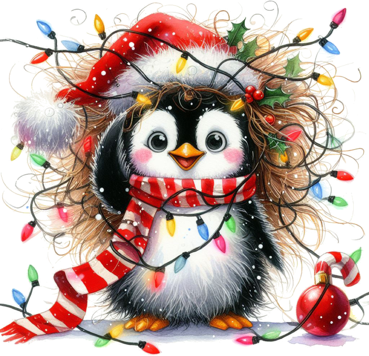 Motivtransfer 7243 Pinguin mit wildem Haar