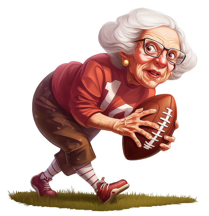 Motivtransfer 7284 Oma spielt Football