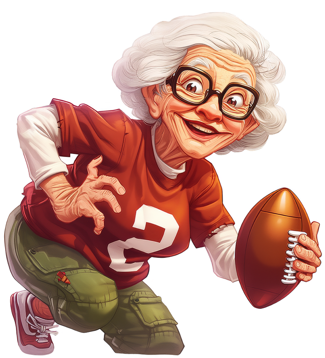 Motivtransfer 7291 Oma spielt Football