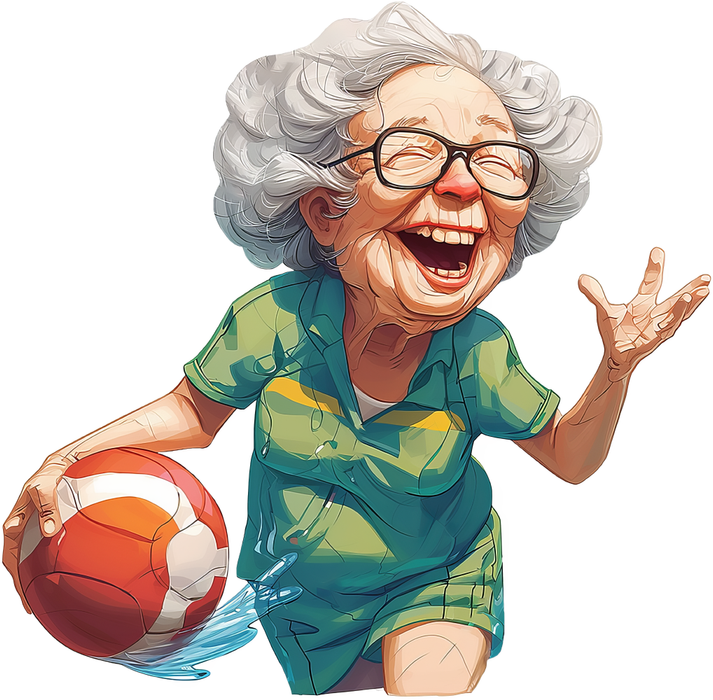 Motivtransfer 7293 Oma beim Volleyball