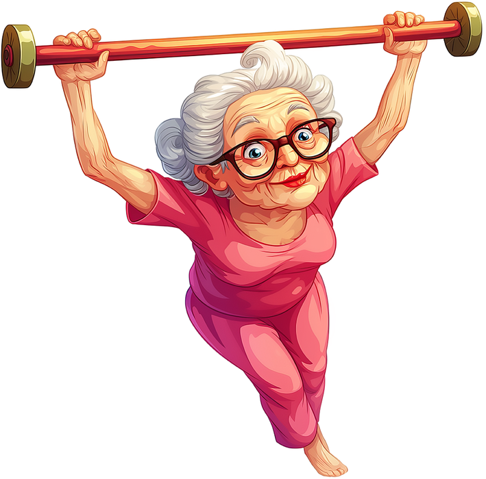 Motivtransfer 7295 Oma beim Gewichtheben