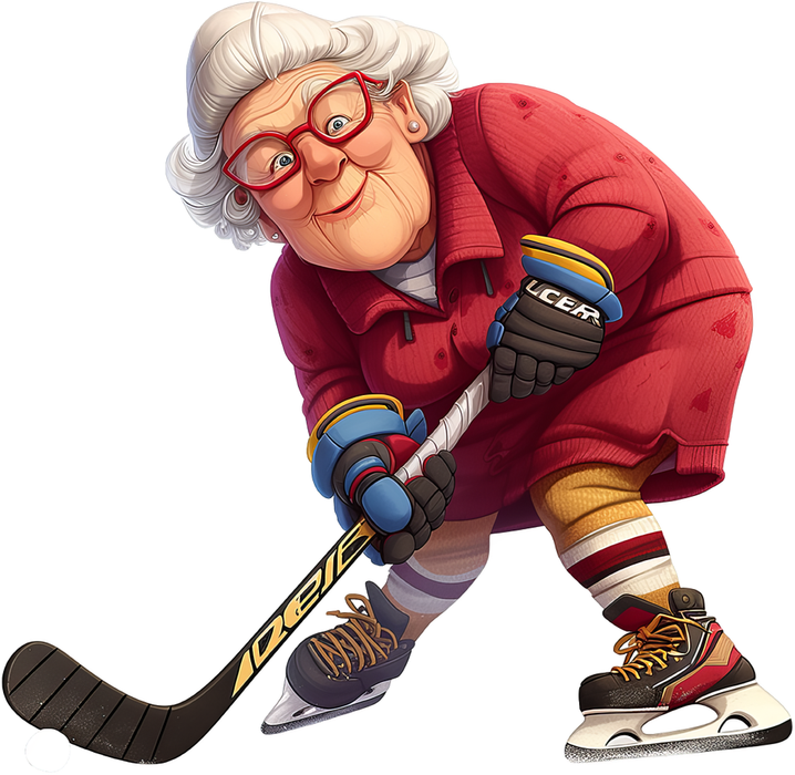 Motivtransfer 7296 Oma beim Eishockey