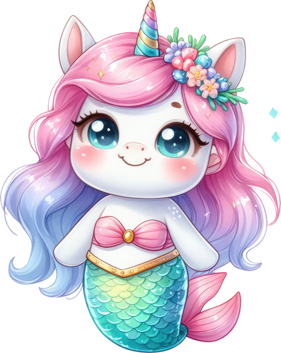 Motivtransfer 7305 Einhorn als Meerjungfrau