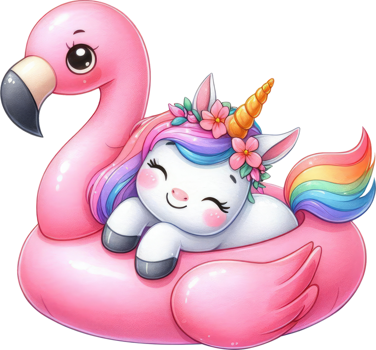 Motivtransfer 7307 Einhorn auf Schwimminsel