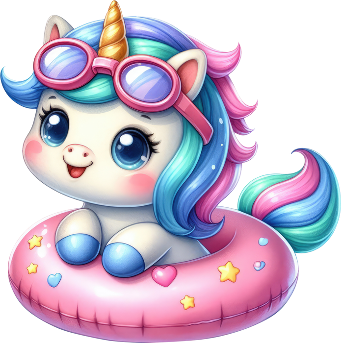 Motivtransfer 7313 Einhorn im Schwimmreif