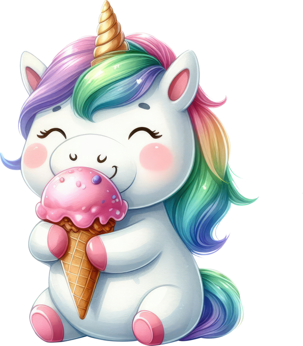 Motivtransfer 7317 Einhorn isst Eis