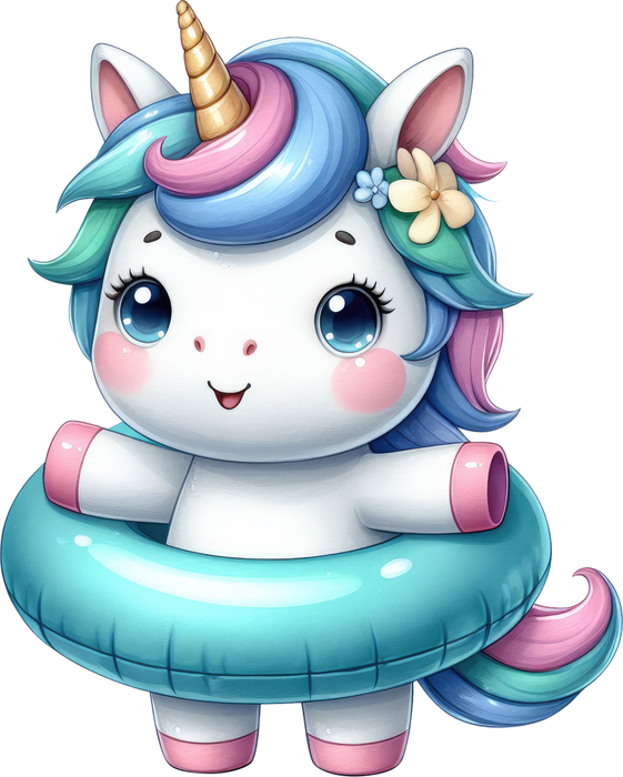 Motivtransfer 7321 Einhorn im Schwimmreif