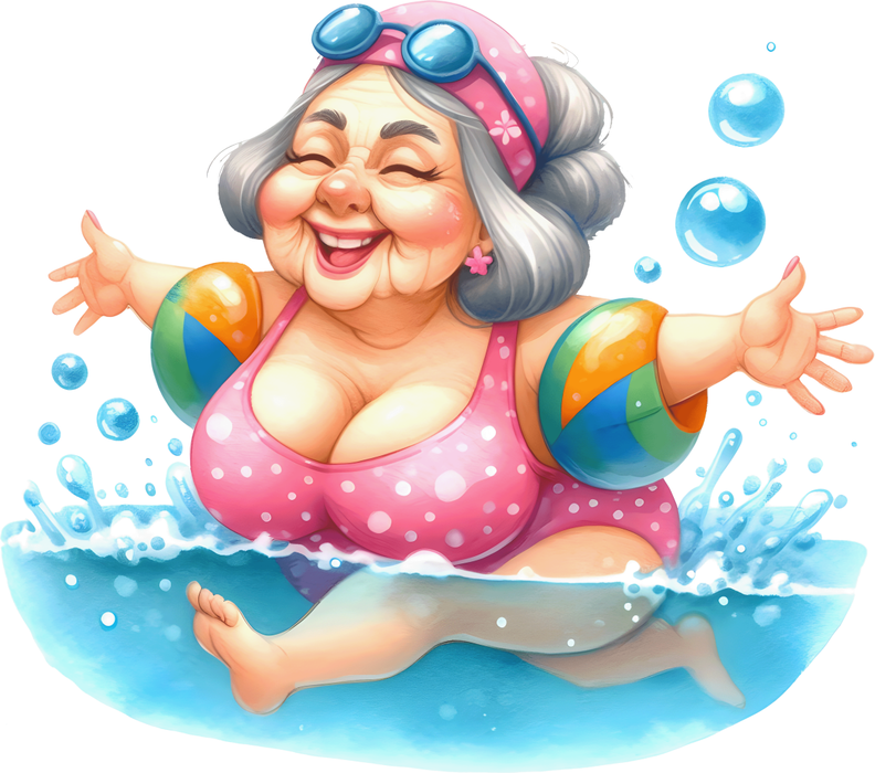 Motivtransfer 7322 Oma beim Baden