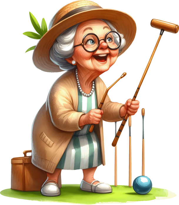 Motivtransfer 7323 Oma spielt im Garten