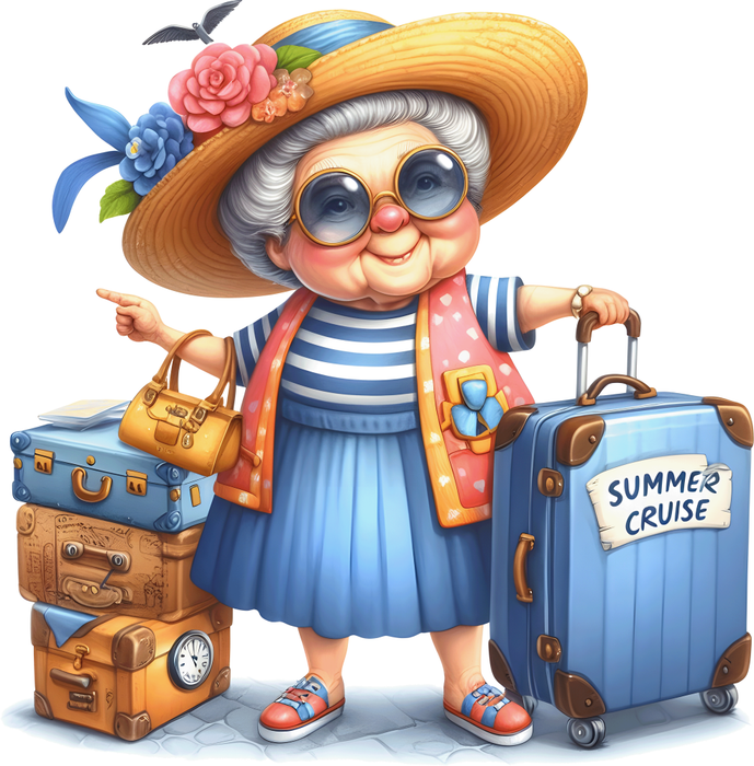 Motivtransfer 7325 Oma mit Koffern