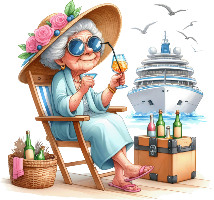 Motivtransfer 7330 Oma mit Drink