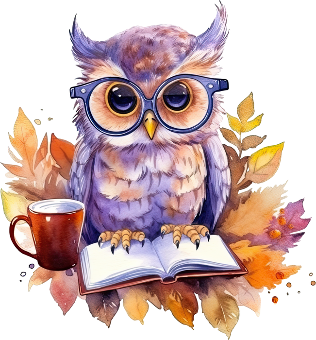 Motivtransfer 7359 Eule im Laub ist ein Buch