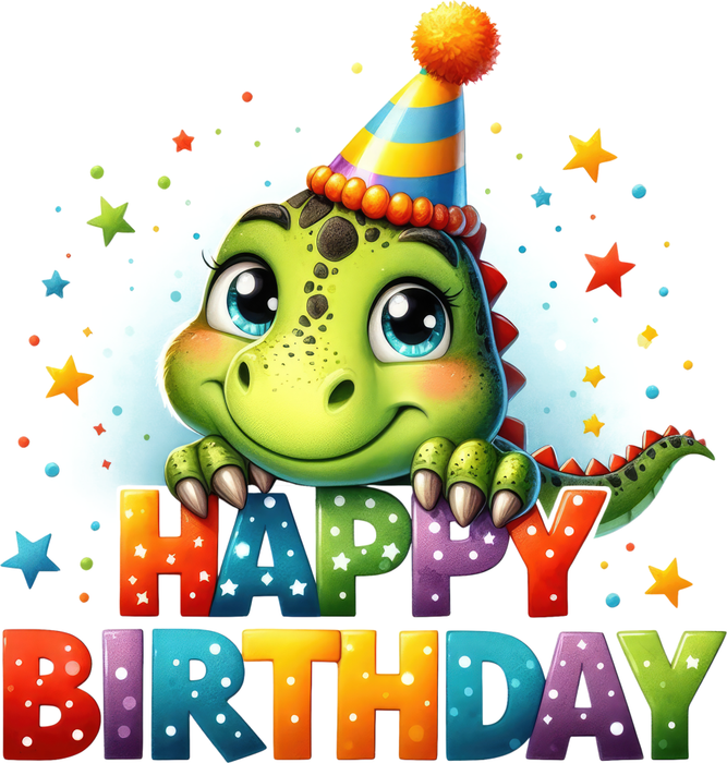 Motivtransfer 7362 Happy Birthday Krokodil