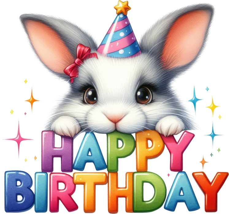 Motivtransfer 7365 Happy Birthday Hase