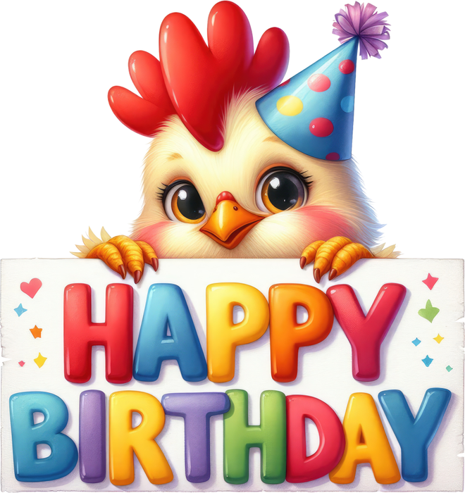 Motivtransfer 7366 Happy Birthday Küken