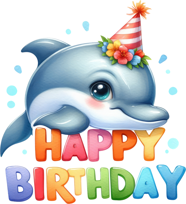 Motivtransfer 7371 Happy Birthday Delfin