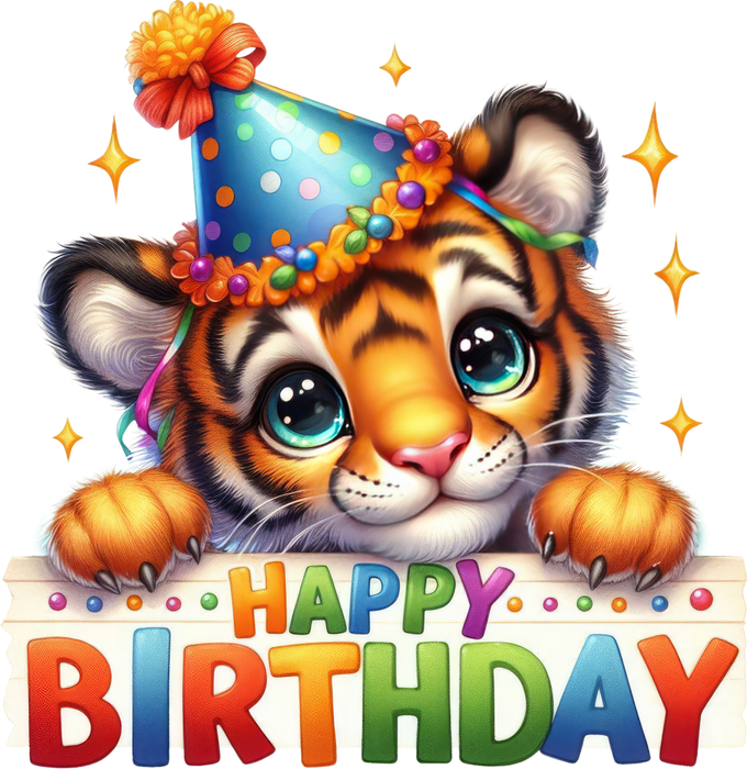 Motivtransfer 7374 Happy Birthday Tiger