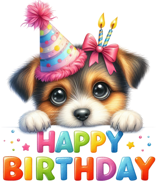 Motivtransfer 7375 Happy Birthday Hund