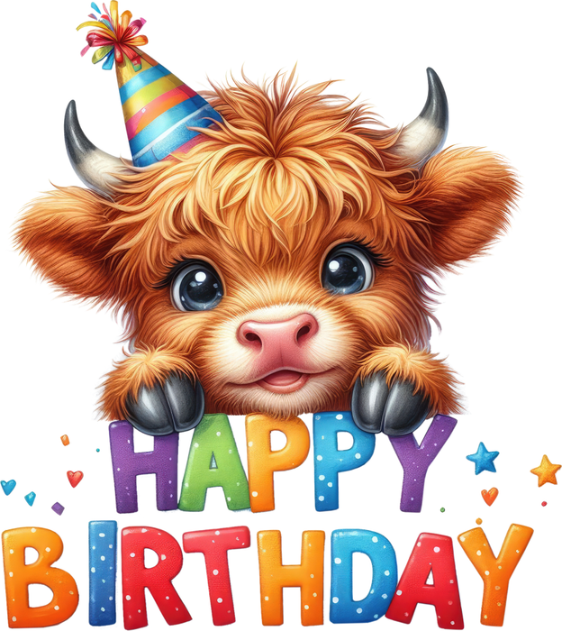 Motivtransfer 7376 Happy Birthday Ochse