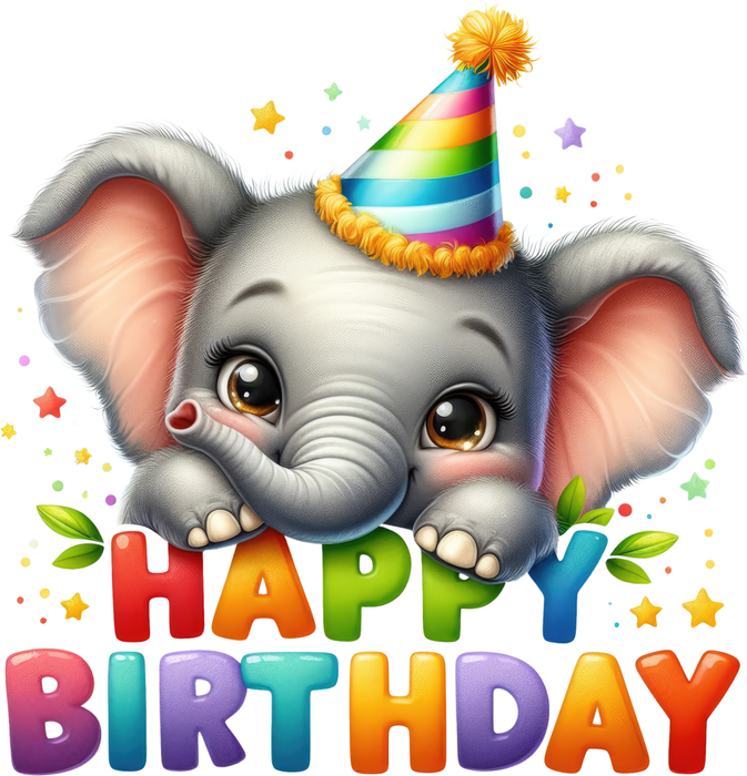 Motivtransfer 7379 Happy Birthday Elefant