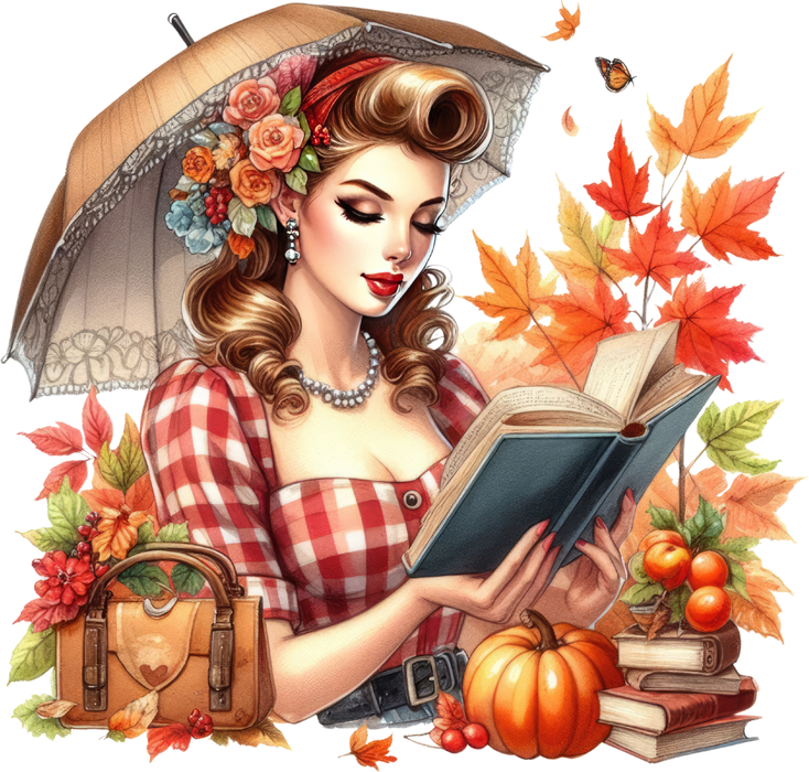 Motivtransfer 7391 Pinup liest ein Buch