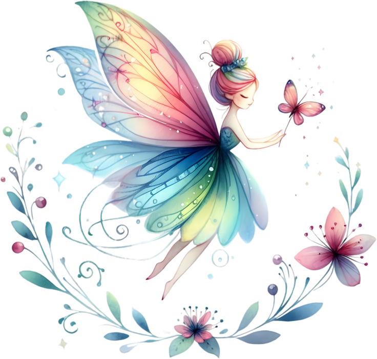 Motivtransfer 7531 Fee im Blütenkranz