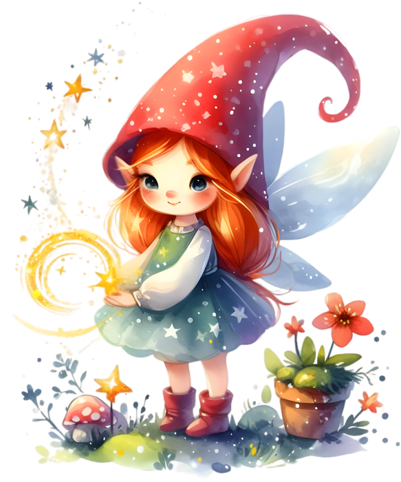 Motivtransfer 7532 Kleine Fee mit Blumen