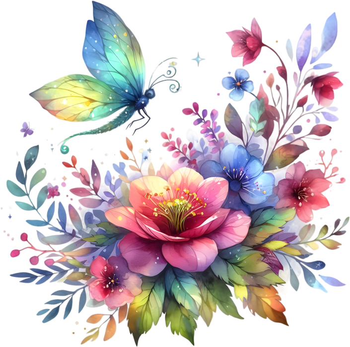 Motivtransfer 7543 Schmetterling mit Blumen