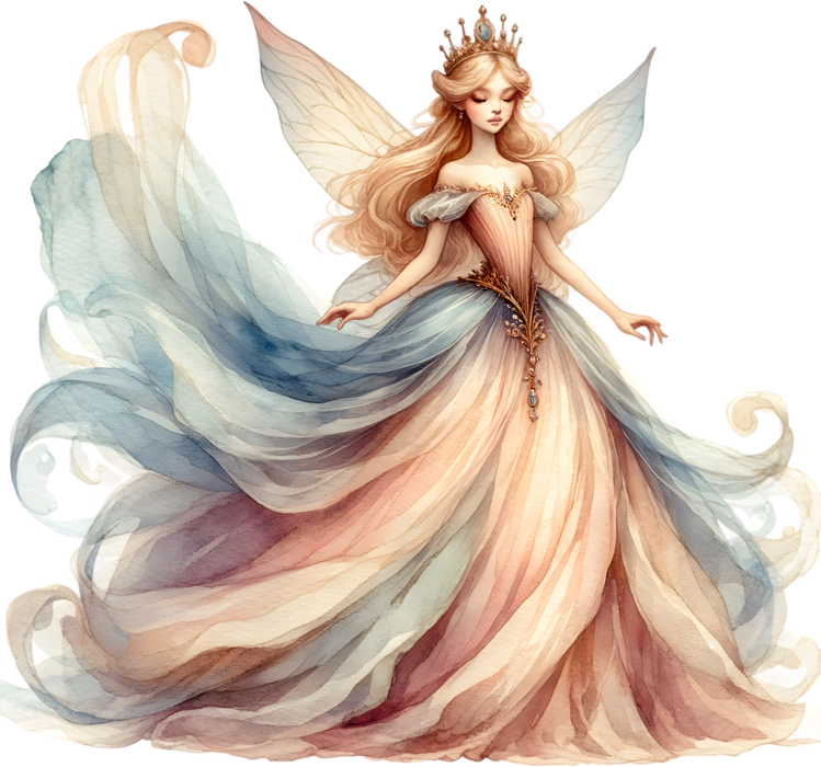 Motivtransfer 7568 Fee mit wehendem Kleid