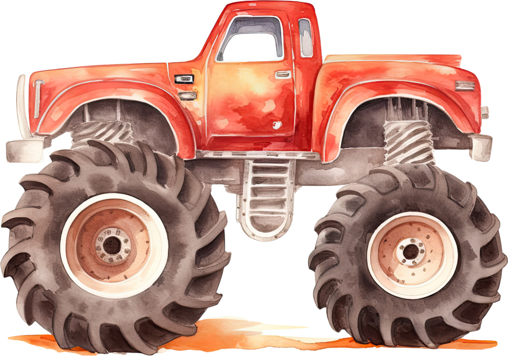 Motivtransfer 7603 Roter Monstertruck Watercolor