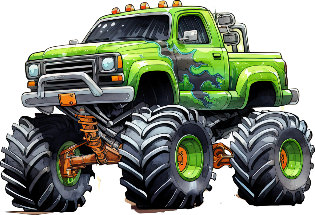 Motivtransfer 7606 Grüner Monstertruck Watercolor