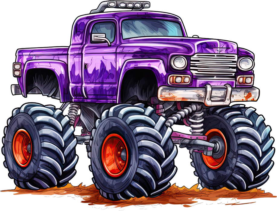Motivtransfer 7609 Lila Monstertruck Watercolor