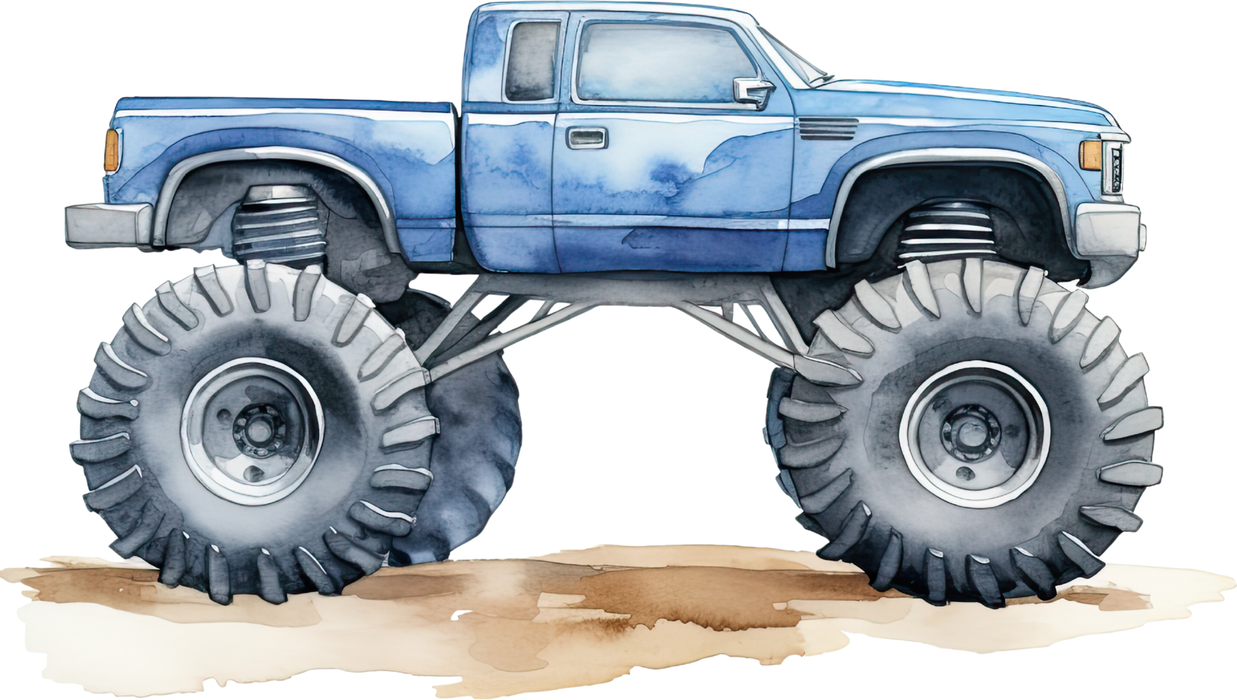 Motivtransfer 7615 Blauer Monstertruck Watercolor