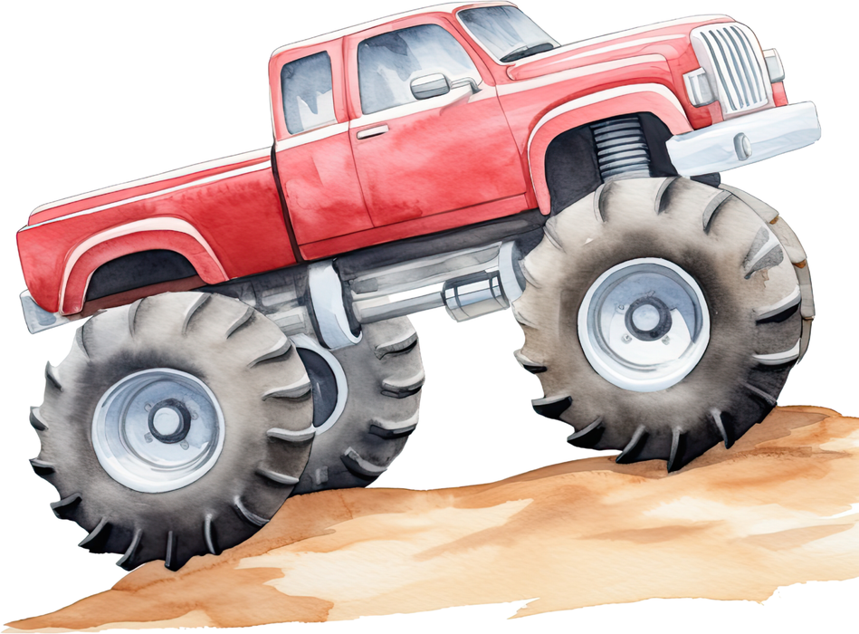 Motivtransfer 7617 Roter Monstertruck Watercolor
