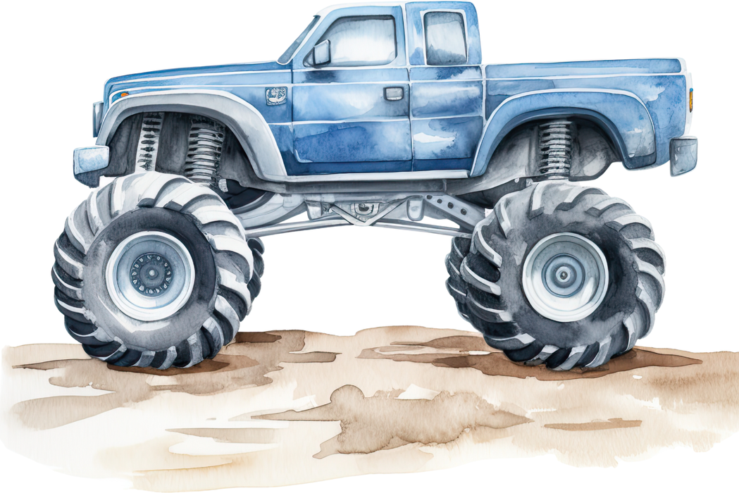 Motivtransfer 7621 Blauer Monstertruck Watercolor