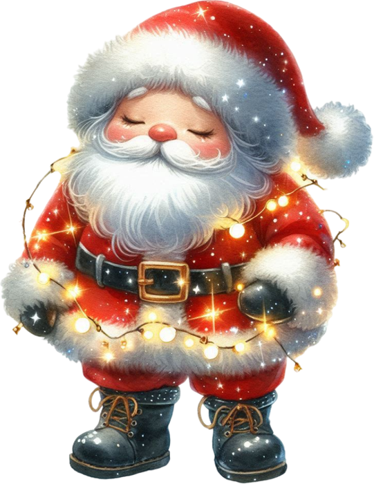 Motivtransfer 7626 Santa mit Lichterkette