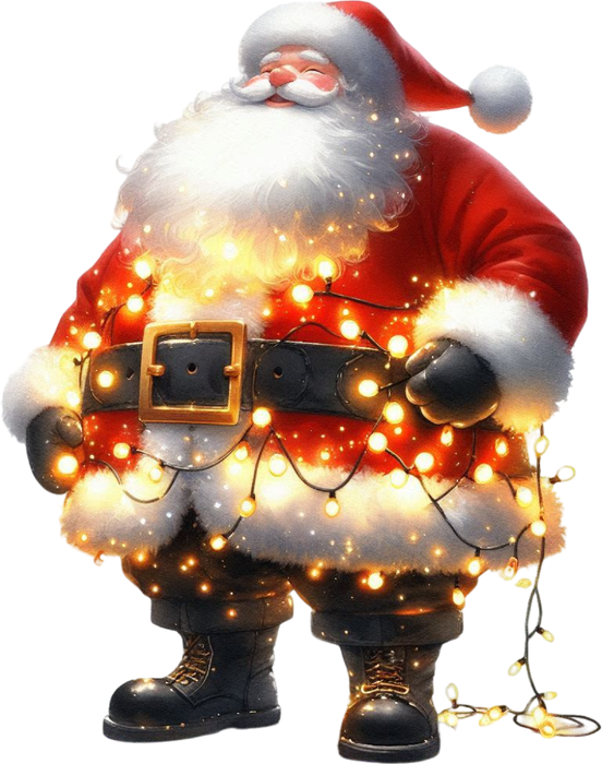 Motivtransfer 7645 Santa mit einfarbigen Lichtern