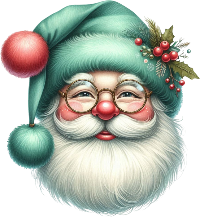 Motivtransfer 7659 Retro Santa mit Brille