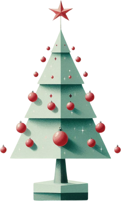 Motivtransfer 7661 Retro Weihnachtsbaum kantig