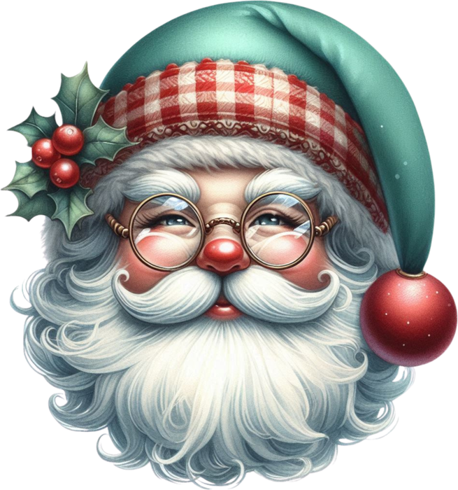 Motivtransfer 7666 Retro Santa mit Mütze